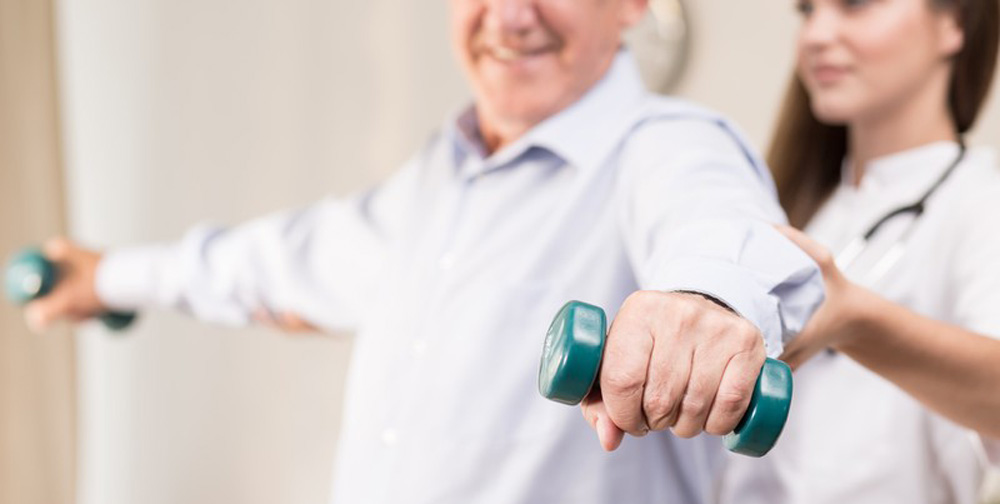 man undergoing cardiac rehabilitation