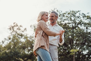 Photo of aging couple dancing