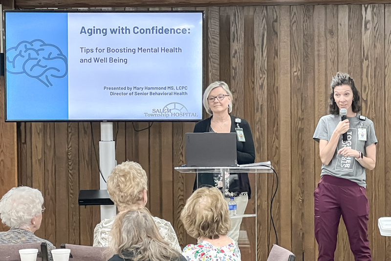 Outpatient Care Coordinator, Shelley Rose, RN, introducing Mary Hammond, MS, LCPC. Outpatient Care Coordinator, Shelley Rose, RN, introducing Mary Hammond, MS, LCPC.
