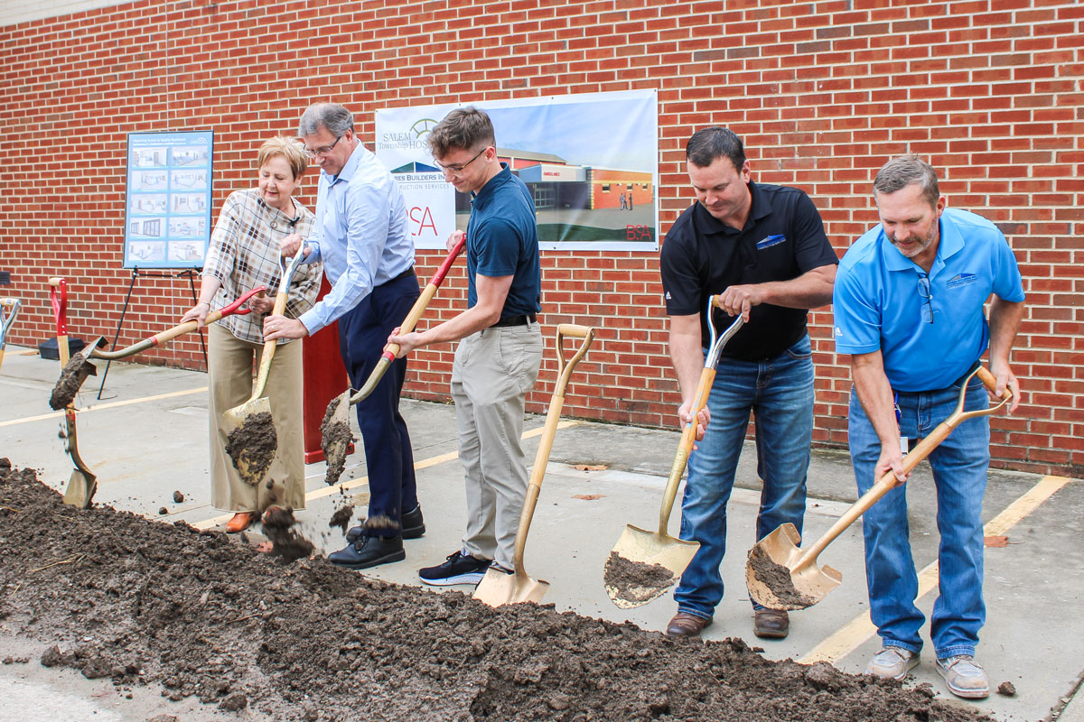Photo of attendees at the Groundbreaking Ceremony for the Salem Township Hospital Emergency Department and Surgical Services Renovation