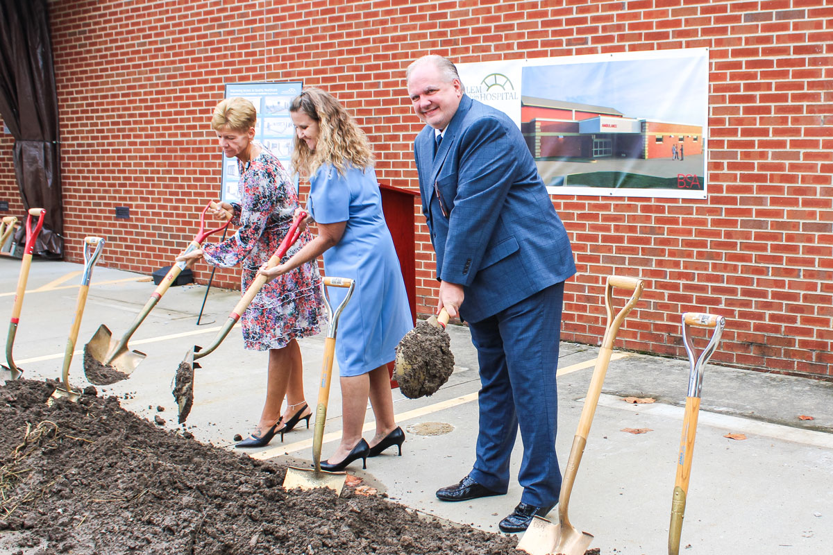 Photo of attendees at the Groundbreaking Ceremony for the Salem Township Hospital Emergency Department and Surgical Services Renovation